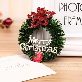 Рождественские венки для входной двери, рождественские художественные украшения, узор лося, домашний декоративный настенный венок для дома и улицы, 8 см