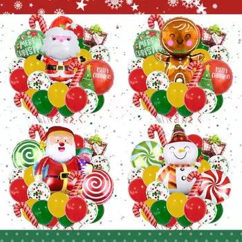 Рождественские воздушные шары Санта-Клаус Снеговик С Новым годом Рождественские украшения для вечеринки Globo Детские подарки Игрушки Рождественские украшения для дня рождения