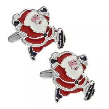 Рождественские запонки Санта-Клауса Запонки Запонки n02157 красный