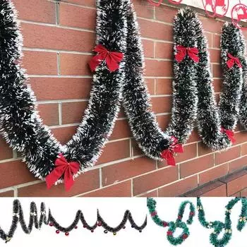 Рождественские зеленые пластиковые банты, рождественские шарики, гирлянды, елочные украшения, декор 2#