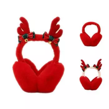 Рождественские зимние взрослые теплые складные вкладыши для ушей ветрозащитные и морозостойкие вкладыши для ушей One Size красный