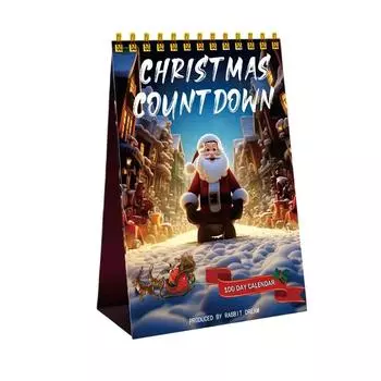 Рождественский 100-дневный календарь обратного отсчета 2024 года Рождественский гном Адвент-календарь Украшения Реквизит 6.3*3.39IN Настольный календарь Подарки