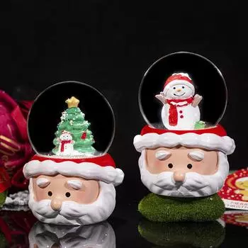 Рождественский 3D хрустальный шар, украшение из смолы, хрустальный шар со снежинкой, стеклянный шар, подарок на День благодарения, праздничное украшение