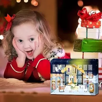 Рождественский Адвент-календарь 2024 24 дня 3D смоляные фигурки вертепа набор рождественский сюрприз обратный отсчет календарь для детей мальчиков девочек A