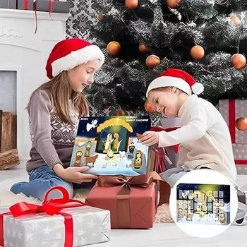 Рождественский Адвент-календарь 2024 24 дня 3D смоляные фигурки для рождественских сцен