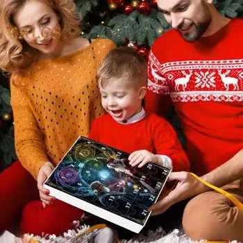 Рождественский адвент-календарь 2024, акриловые игральные кости, украшения, 24-дневный календарь обратного отсчета, набор разноцветных многогранных игральных костей A