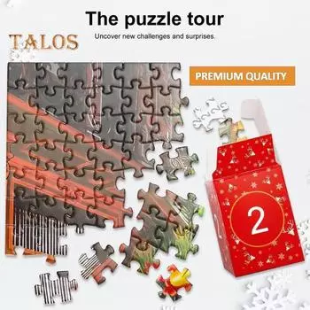 Рождественский адвент-календарь 2024 года 1008 пазлов со снеговиками и Санта-Клаусами для детей и взрослых Обратный отсчет до Рождества B