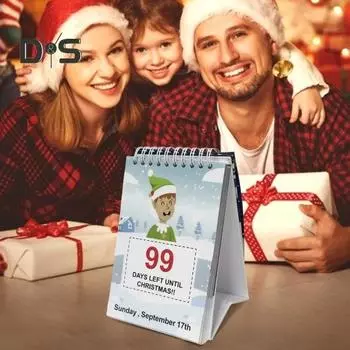 Рождественский адвент-календарь 2024 года, 100-дневный календарь обратного отсчета, настольный перекидной календарь для домашнего офиса, декор комнаты Christmas