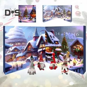 Рождественский адвент-календарь 2024 года на 24 дня с обратным отсчетом до Рождества, украшение с плюшевыми куклами-гномами, праздничный декор в виде гнома A