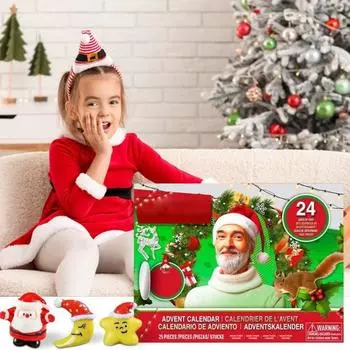 Рождественский адвент-календарь 2024 года на 24 дня с мини-фигурками Санта-Клауса, снеговиков и колокольчиков