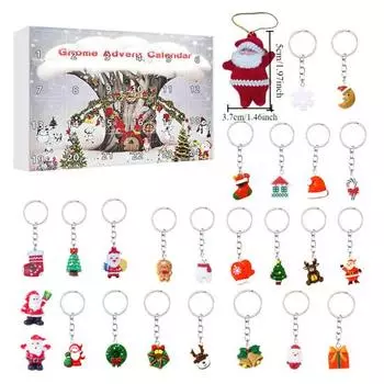 Рождественский адвент-календарь 2024 года на 24 дня, обратный отсчет, мультяшный Санта-брелок, набор рождественских подарков B