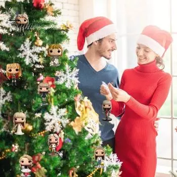 Рождественский адвент-календарь 2024 года на 24 дня, мультяшные акриловые фигурки, набор украшений, рождественский календарь обратного отсчета для любителей музыки A