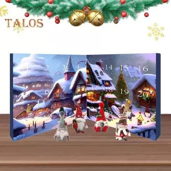 Рождественский адвент-календарь 2024 года на 24 дня с обратным отсчетом до Рождества, украшение с плюшевыми куклами-гномами, праздничный декор в виде гнома A