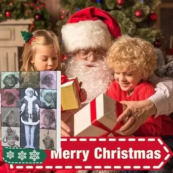 Рождественский адвент-календарь 2024 года на 24 дня, двухмерный плоский акриловый зеленый эльф, подвесные украшения, рождественский календарь обратного отсчета для детей