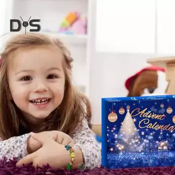 Рождественский адвент-календарь 2024 года, набор браслетов, 24 дня, набор для самостоятельного изготовления украшений для девочек-подростков, украшения для обратного отсчета до Рождества A