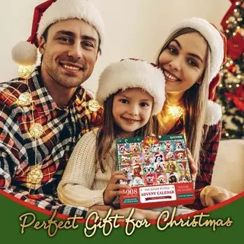 Рождественский адвент-календарь 2024 года, пазл из 1008 предметов, набор пазлов «Щенок», семейная картонная игра, календарь обратного отсчета до Рождества set