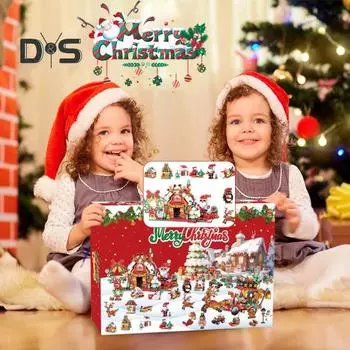 Рождественский адвент-календарь 2024 года, рождественский домик на дереве, набор игрушек, сюрприз, обратный отсчет до Рождества, календарь для взрослых, подростков, девочек 3–6 лет E