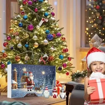 Рождественский адвент-календарь 2024 года с обратным отсчетом в 24 дня до Рождества, плюшевый гном, украшение, миниатюрная кукла-гном, игрушечный набор Xmas Santa Claus