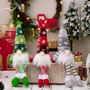 Рождественский адвент-календарь 2024 года с обратным отсчетом 24 коллекционных плюшевых кукол-гномов для праздничной стены A