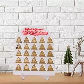 Рождественский адвент-календарь 2024 года, украшение рождественской елки, 25-дневный акриловый календарь обратного отсчета для детей и взрослых красный