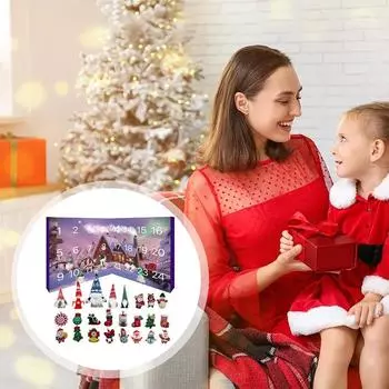 Рождественский адвент-календарь 2024 Куклы-гномы 24-дневный календарь обратного отсчета до Рождества Рождественский календарь обратного отсчета для детей Подарок A