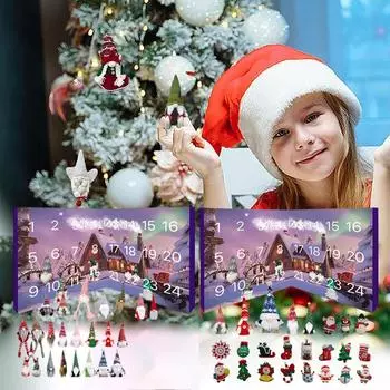 Рождественский адвент-календарь 2024 Куклы-гномы 24-дневный календарь обратного отсчета до Рождества Рождественский календарь обратного отсчета для детей Подарок