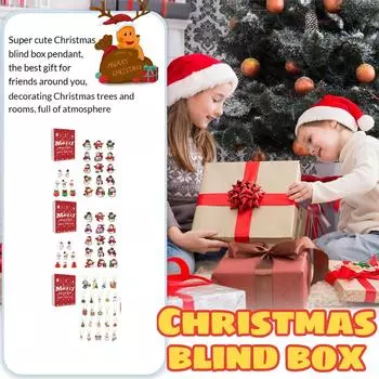 Рождественский Адвент-календарь 2025 24 Рождественские акриловые украшения Календарь обратного отсчета до прибытия Сюрприз Подвески Рождественский Коллекционный One Size