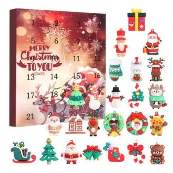 Рождественский адвент-календарь 2025 года, 24-дневный календарь обратного отсчета с 24 коллекционными фигурками, набор классических рождественских кукол, праздничные подарки для мальчиков и девочек A