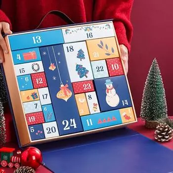 Рождественский Адвент-календарь 24-дневный календарь обратного отсчета Рождественские подарки Пустая коробка Набор для