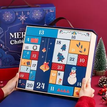 Рождественский Адвент-календарь 24-дневный календарь обратного отсчета Рождественские подарки Пустая коробка Набор для