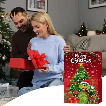 Рождественский адвент-календарь 24-дневный календарь обратного отсчета с зеленым эльфом и коллекционными фигурками, праздничный декор, адвент-календарь, подарок для детей A