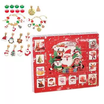 Рождественский Адвент-календарь Браслет для детей Детский Адвент-календарь для каникул Браслеты Украшения для детей Набор для изготовления ювелирных изделий для подростков Other