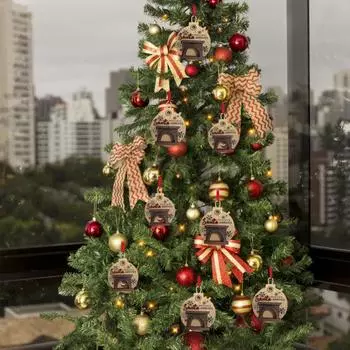 Рождественский Адвент-календарь Деревянный 3D Санта обратный отсчет до Рождества Подвеска Рождественская елка