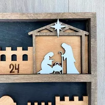 Рождественский адвент-календарь, деревянный адвент-календарь, рождественский адвент-календарь 2024, адвент-календарь 2024 года