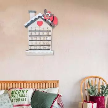 Рождественский адвент-календарь для дома с гладкими краями без заусенцев, календарь обратного отсчета на 25 дней, настенное художественное украшение B