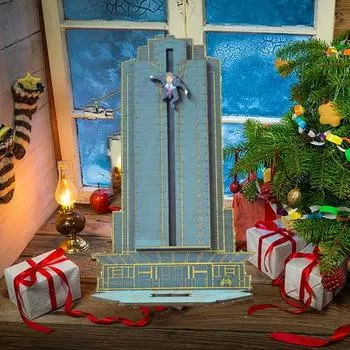 Рождественский адвент-календарь для настольных деревянных украшений, адвент-календарь, рождественский календарь обратного отсчета (Синий календарь) One Size