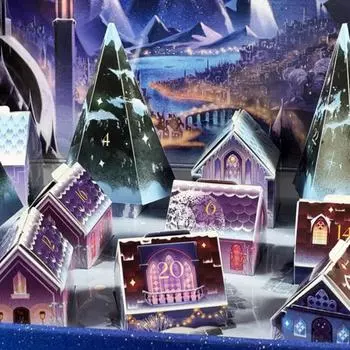 Рождественский адвент-календарь Holiday Cheer Whimsy 24-дневный обратный отсчет Рождественский адвент-календарь с сюрпризом и праздничным декором B