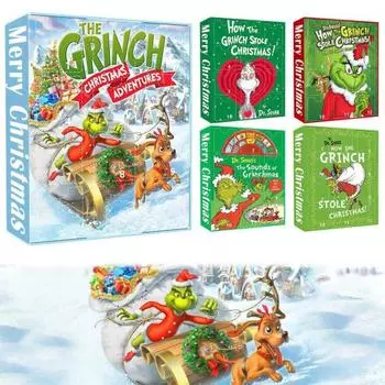 Рождественский адвент-календарь, комплект серег Green Elf для женщин, 24-дневный календарь обратного отсчета A