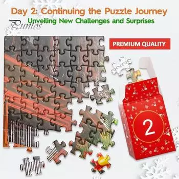 Рождественский адвент-календарь на 2024 год, пазлы, Рождественский календарь обратного отсчета, набор головоломок, праздничный декор для взрослых B