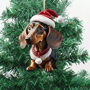 Рождественский адвент-календарь на 24 дня, рождественский календарь обратного отсчета с акриловыми подвесками в виде собак, детские сувениры, украшения для праздничного декора