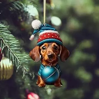 Рождественский адвент-календарь на 24 дня, рождественский календарь обратного отсчета с акриловыми подвесками в виде собак, детские сувениры, украшения для праздничного декора