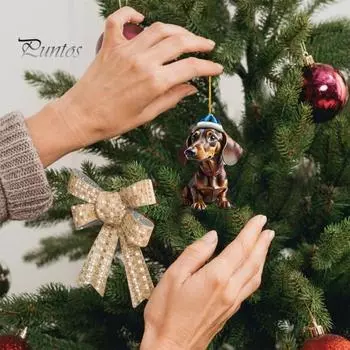 Рождественский адвент-календарь на 24 дня, рождественский календарь обратного отсчета с акриловыми подвесками в виде собак, детские сувениры, украшения для праздничного декора C