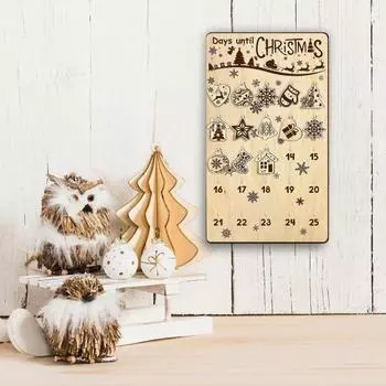 Рождественский Адвент-календарь на 25 дней Деревянные подвески Обратный отсчет Рождественская вывеска Деревенский номер