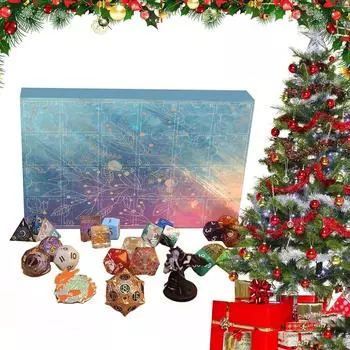 Рождественский адвент-календарь на игральных костях 2024 года, адвент-календарь обратного отсчета на 24 дня, индивидуально упакованный рождественский календарь обратного отсчета One Size