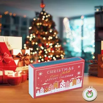 Рождественский Адвент Календарь Набор для вышивки крестом Схемы для вышивки крестом своими руками с нитками иглами пяльцами Рождественский календарь обратного отсчета Набор для вышивки для начинающих