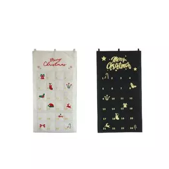 Рождественский Адвент-календарь настенный подвесной с 24 карманами декоративный многоразовый белый