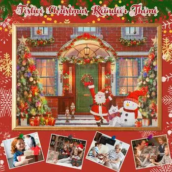 Рождественский Адвент Календарь Пазл 1008 шт. Рождественский Календарь Пазлы 24 Дня Обратный Отсчет Пазл Адвент Календарь Рождественские Подарки 1008pcs