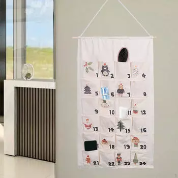 Рождественский Адвент-календарь, подвесная сумка для хранения, наполнение кукол, конфет, сувениров для вечеринок, праздник с 24