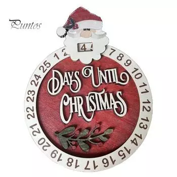 Рождественский адвент-календарь, праздничный деревянный календарь обратного отсчета Санта-Клауса для украшения дома для отдыха Xmas Santa Claus