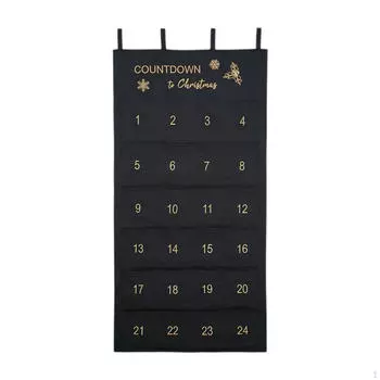 Рождественский Адвент-календарь Рождественская подвесная сумка для хранения украшений Сделай сам Креативный настенный декор 24 дня